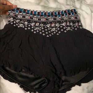 High waisted ruffle shorts